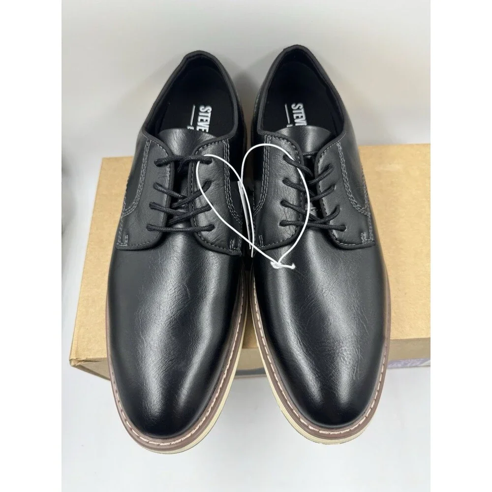 NEW Steve Madden P-Jansen Oxford Black Casual Lace Up Shoes, Men's Size 10